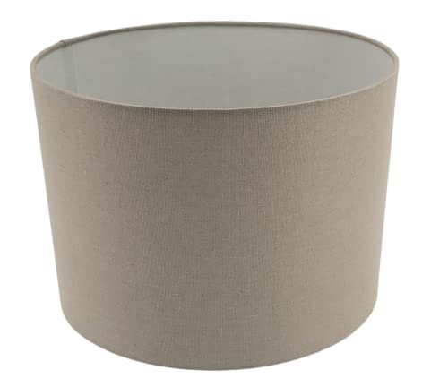 Lampenschirm-Trommel-Zylinder-Form-Lounge-Stil-Ø 27 cm Beige Grau elegant für Stehleuchten oder Hängelampen von ambiente-lebensart.de