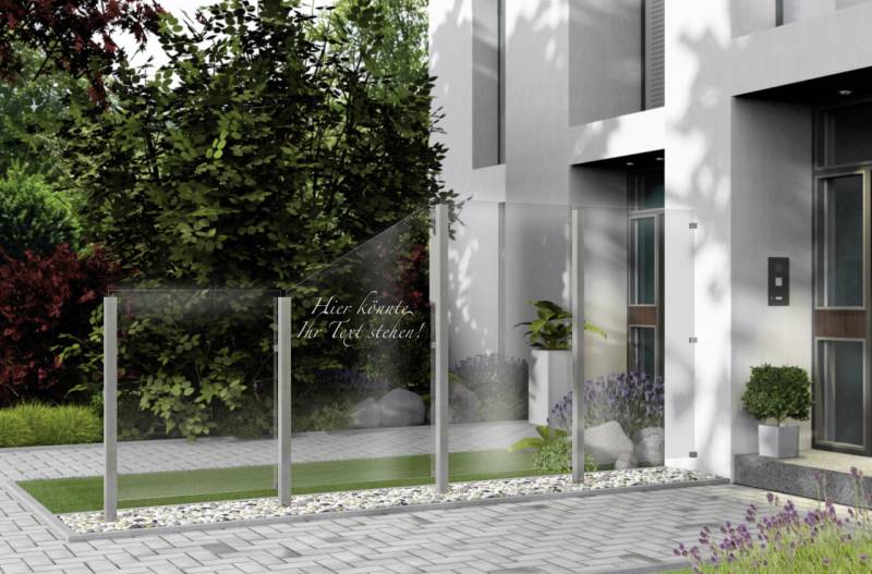 Ambiente Glaszaun Dekor Logo 103 x 180 cm gehärtetes 8 mm Glas von ambiente