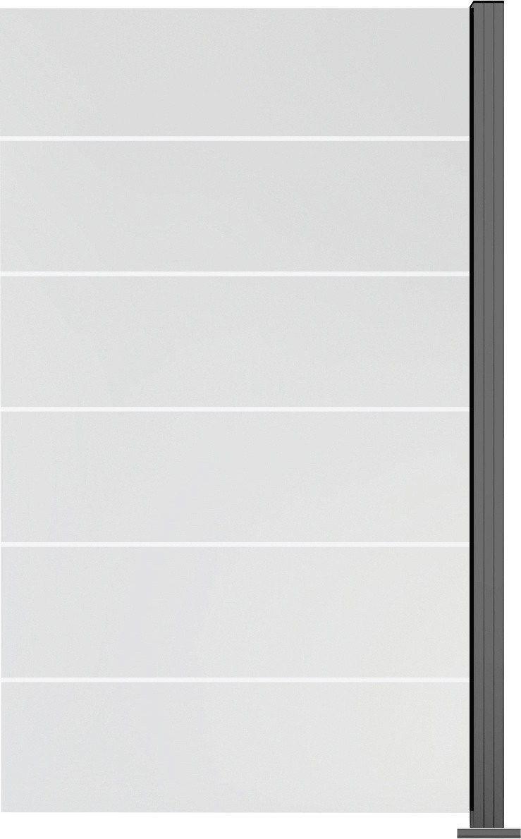 Ambiente Glaszaun Erweiterungsset Klarglas mit Siebdruck 187 x 107,2 cm grau von ambiente