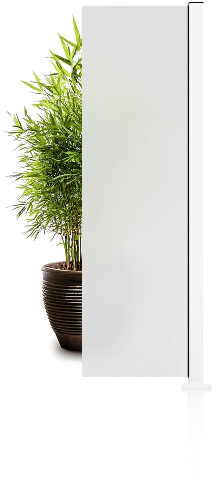 Ambiente Glaszaun Erweiterungsset Klarglas mit Siebdruck 187 x 55,7 cm weiß von ambiente