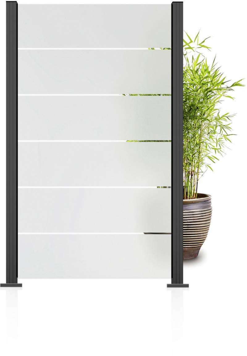 Ambiente Glaszaun Grundset Klarglas mit Siebdruck 187 x 107,2 cm  anthrazit von ambiente