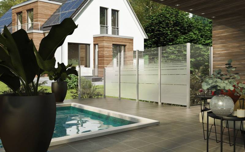 Ambiente Glaszaun Dekor 81 103 x 120 cm gehärtetes 8 mm Glas von ambiente