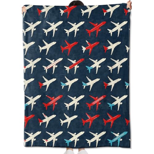 amepay Flugzeugdecke, Geschenke für Kinder und Piloten, Luftfahrt-inspirierte blaue Überwurfdecken, weich, bequem, leicht, für Zimmer, Couch, Bett, Sofa, Flugreisende, 152,4 x 127 cm amepay Flugzeugdecke, Geschenke für Kinder und Piloten, Luftfahrt-inspirierte blaue Überwurfdecken, weich, bequem, leicht, für Zimmer, Couch, Bett, Sofa, Flugreisende, 152,4 x 127 cm von amepay