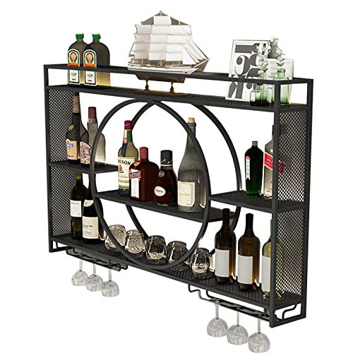 Wandmontiertes Weinregal, Modernes Hängendes Weinregal Aus Metall Mit Großer Kapazität, Rundes Weinregal Mit 3 Ebenen Und Glasböden, Geeignet Für Küche, Wohnzimmer, Zuhause ( Color : Black , Size : 47 Wandmontiertes Weinregal, Modernes Hängendes Weinregal Aus Metall Mit Großer Kapazität, Rundes Weinregal Mit 3 Ebenen Und Glasböden, Geeignet Für Küche, Wohnzimmer, Zuhause ( Color : Black , Size : 47 von amhricho