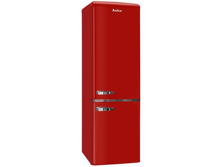 AMICA Kühl-/Gefrierkombination KGCR 387 101 , D (A-G), silber (rot), Rechtsanschlag, Kühlschränke von amica