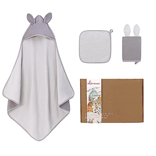 amo nenes Baby-Kapuzenhandtuch-Set, 100% Baumwolle, sehr weich, saugfähig, große Größe 85 x 85 cm, Babyparty, 3-teiliges Set, Baby-Geschenk für Neugeborene, Kleinkinder, Jungen und Mädchen amo nenes Baby-Kapuzenhandtuch-Set, 100% Baumwolle, sehr weich, saugfähig, große Größe 85 x 85 cm, Babyparty, 3-teiliges Set, Baby-Geschenk für Neugeborene, Kleinkinder, Jungen und Mädchen von amo nenes