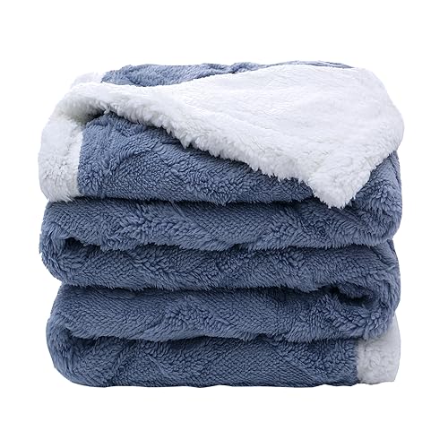 Sherpa-Fleece-Überwurfdecke, flauschig, flauschig, weich, warm, dick, solide Decken für Erwachsene, Kinder, Babys, 100 x 150 cm große Plüschdecke aus doppeltem Samtstoff für Schlafsofa und Couch von amo nenes