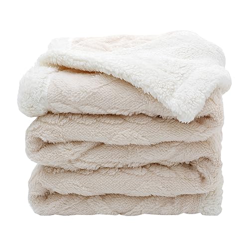 Sherpa-Fleece-Überwurfdecke, flauschig, flauschig, weich, warm, dick, solide Decken für Erwachsene, Kinder, Babys, 150 x 200 cm große Plüschdecke aus doppeltem Samtstoff für Schlafsofa und Couch von amo nenes