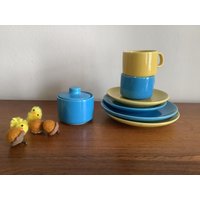 Teetassen Mit Zuckerdose Melitta Kinder Midcentury Vintage von amoeBe65