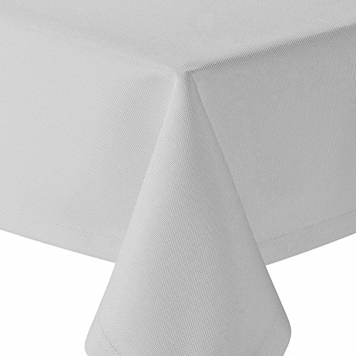 Tischdecke Gastro einfarbig Eckig 110x180 cm Weiss - Farbe, Form & Größe wählbar mit Fleckschutz - (Br_E110x180Weiss) von amp-artshop
