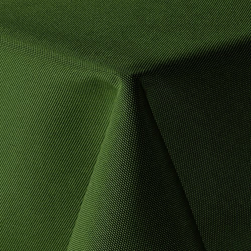 Tischdecke Leinen Optik Eckig 130x260 cm Dunkelgrün Grün von amp-artshop