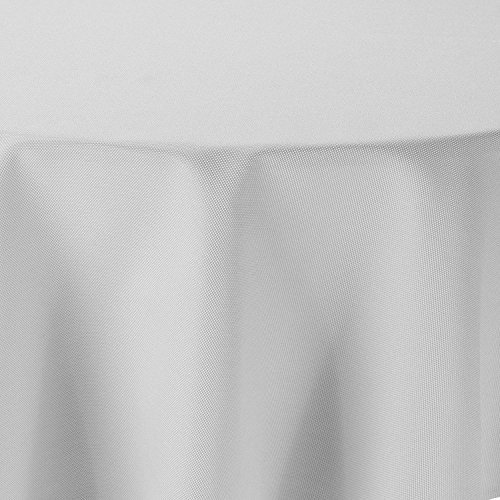Tischdecke Leinen Optik Rund 220 cm Weiss Weiß von amp-artshop