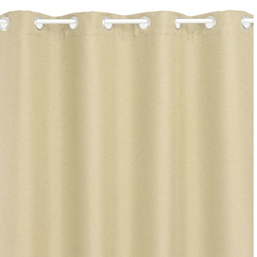 amp-artshop Ösenschal Brilliant Leinenoptik Eckig 140x240 cm Champagner Creme - Farbe wählbar mit Fleckschutz - (Br_E140x240CH) von amp-artshop