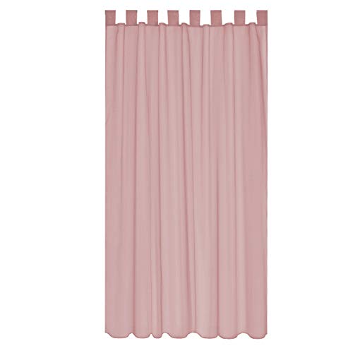 amp-artshop Schlaufenschal Vorhang Transparent Voile 1 x ca. 140x245 cm Rosa Pink - Ösen, Schlaufe oder Uband - Farbe wahlbar 895042 von amp-artshop