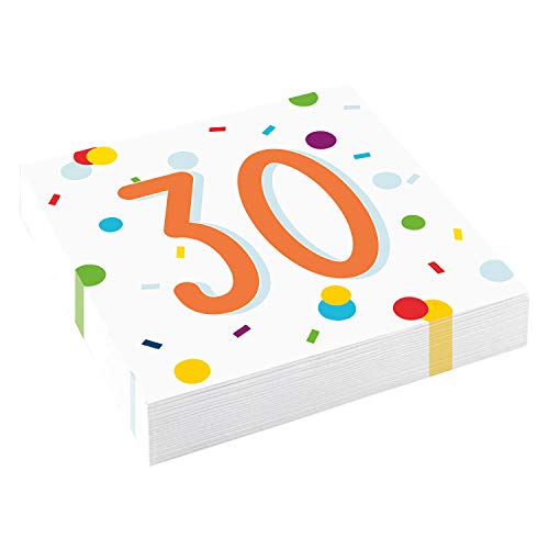 20 Confetti Birthday 30th Birthday Luncheon Napkins 33cm von amscan
