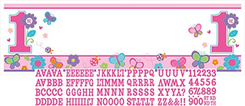 Amscan 120113 - Signalbanner Sweet Birthday Girl Personalize It 165 x 50,8 cm, Girlande, Partykette von amscan