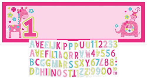 Amscan 120118 - Signalbanner One Wild Girl Personalize It 165 x 50,8 cm, Girlande, Partykette von amscan