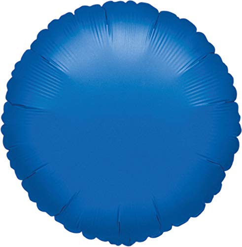 Amscan 2059201 - Standard Folienballon Blau Metallic, rund, Durchmesser 43 cm, Luftballon, Heliumballon von amscan