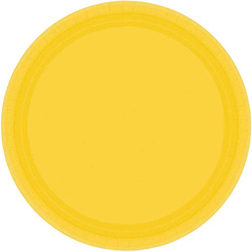 Amscan 55015-09 - Papierteller, 8 Stück, ca. 23 cm, Sonnenschein Gelb, Einwegteller von amscan