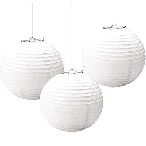 White Round Paper Lanterns 24cm /3 von amscan