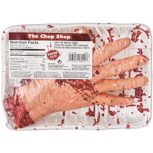 Amscan 673402 - Abgehackte Hand, Größe ca. 20 x 14 cm, blutige, abgetrennte Hand aus Kunststoff in Plastik verpackt, Accessoire für die Halloween-, Grusel- oder Mottoparty, Dekoration Amscan 673402 - Abgehackte Hand, Größe ca. 20 x 14 cm, blutige, abgetrennte Hand aus Kunststoff in Plastik verpackt, Accessoire für die Halloween-, Grusel- oder Mottoparty, Dekoration von amscan