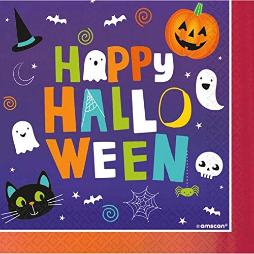 Amscan 9907444 - Servietten Hallo-ween Friends, Größe 33 x 33 cm, 16 Stück, Partygeschirr, Halloween, Horror-Party, Mottoparty Amscan 9907444 - Servietten Hallo-ween Friends, Größe 33 x 33 cm, 16 Stück, Partygeschirr, Halloween, Horror-Party, Mottoparty von amscan