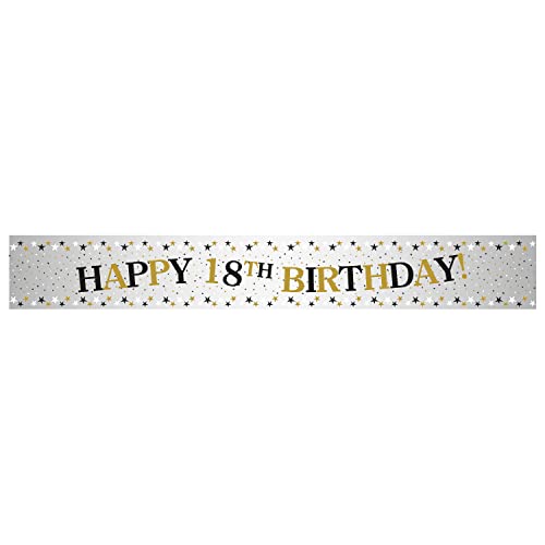 Amscan 9913758 – Funkelnde Feier 18. Geburtstag Folienbanner Party Dekoration – 2,7 m von amscan