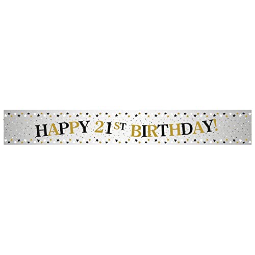 Amscan 9913765 – Funkelnde Feier 21. Geburtstag Folienbanner Party Dekoration – 2,7 m von amscan