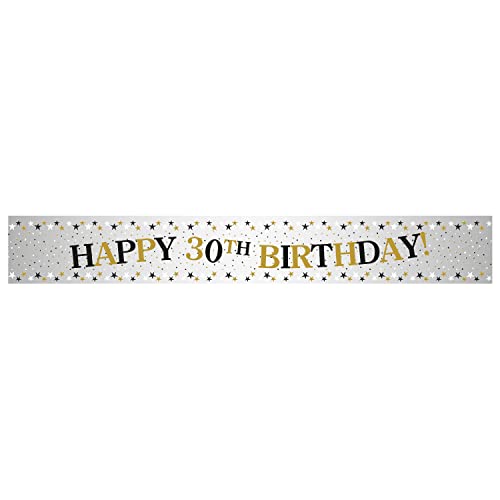 Amscan 9913772 – Funkelnde Feier 30. Geburtstag Folienbanner Party Dekoration – 2,7 m von amscan