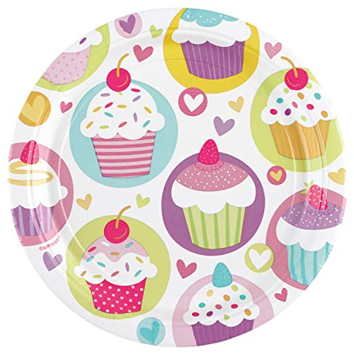 Amscan 997209 - 8 Teller Cupcake Papier rund 22,8 cm, Geschirr von amscan