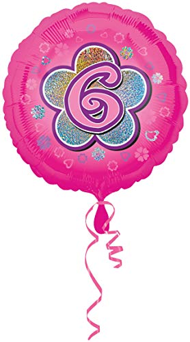 Amscan Blumen 6 Standard Holografische Folie Ballon, Pink von amscan