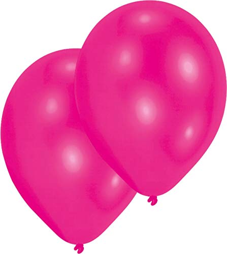 Amscan INT995425 - Latexballons Pink, 10 Stück, Größe circa 27,5 cm, Luftballons, Geburtstag, JGA von amscan