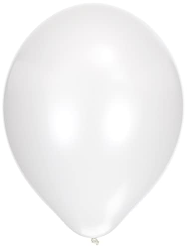 Amscan INT995430 - 10 Latexballons Standard Weiß, 27,5 cm, Hochzeit, Geburtstag, Party von amscan