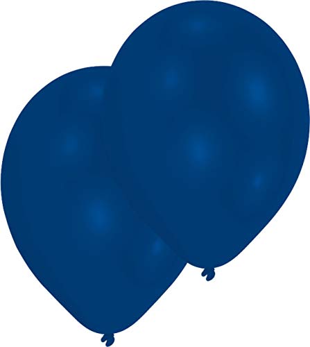Amscan INT995435 - 10 Latexballons Standard Blue 27,5cm /11", Luftballon von amscan