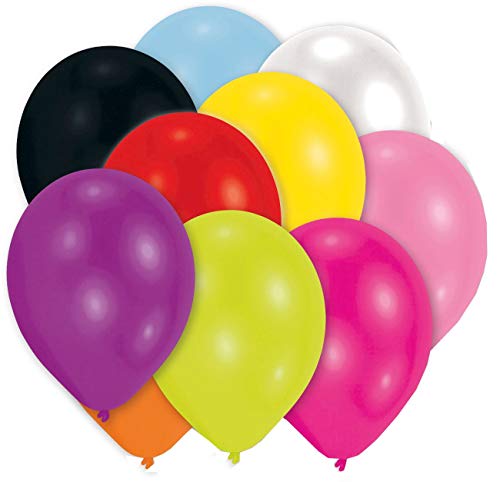 Amscan INT995517 - 50 Latexballons Standard 27,5 cm, farbig Sortiert, Geburtstag, Party, Dekoration von amscan