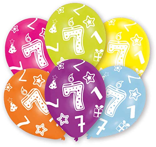 Amscan INT995662 - 6 Latexballons Globaldruck 7 Jahre sortiert 27,5 cm / 11", Luftballon Amscan INT995662 - 6 Latexballons Globaldruck 7 Jahre sortiert 27,5 cm / 11", Luftballon von amscan