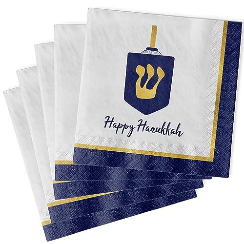 Amscan Lights White Luncheon Papier Papierservietten (40 Stück) – Perfekt für Chanukka, 16,5 x 16,5 cm von amscan