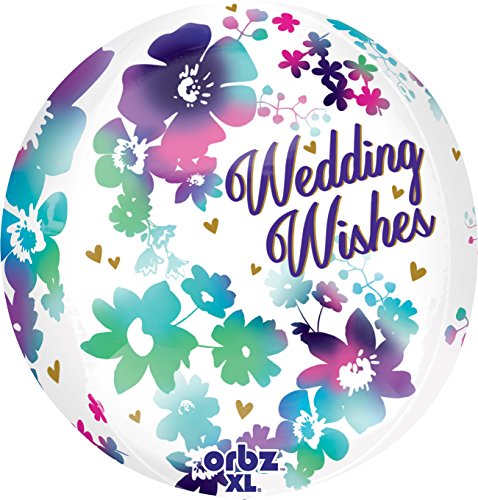 Amscan Orbz Watercolor Wedding Wishes Ballon von amscan