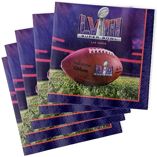 Amscan Super Bowl LVIII Papierservietten, 16,5 x 16,5 cm, Violett, 16,5 x 16,5 cm von amscan