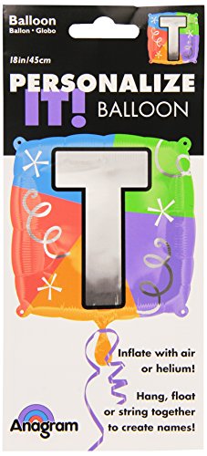 Anagram International Buchstabe T Quad Paket Ballon, 45,7 cm NA von amscan