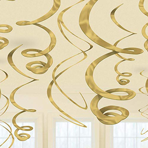 DEC SWRL PLASTIC GOLD von amscan