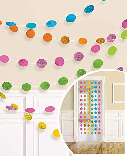 DECO RND GLITTER STRNG- MULTI von amscan