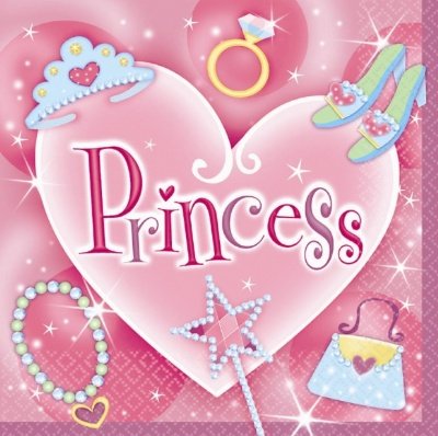Generique - Prinzessin Party Servietten Set 16 Stück pink-bunt von amscan