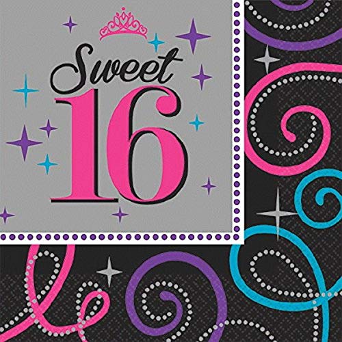 Getränkeservietten | Sweet Sixteen Celebration Collection | Geburtstag von amscan