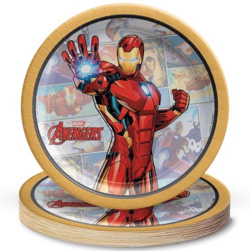 Iron Man Design runde Pappteller, 17,8 cm, mehrfarbig, 8 Stück von amscan