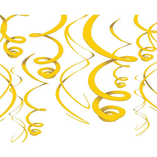 NEU Deko Girlande Swirls, gelb, 12 Stück, 55cm NEU Deko Girlande Swirls, gelb, 12 Stück, 55cm von amscan