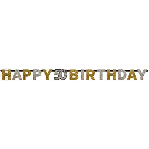 Party-Girlande * HAPPY 50TH BIRTHDAY * für Kindergeburtstag und Motto-Party von amscan