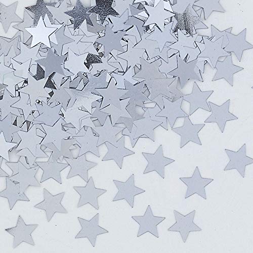 amscan 14 g Silberstern-Tischkonfetti – Fabulous Silver Star Hochzeit Party Tischkonfetti von amscan