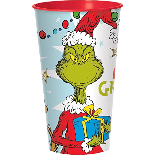amscan 420227 "The Grinch bedruckte Partybecher aus Kunststoff, 900 ml von amscan