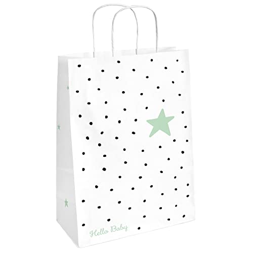 amscan 8 Taschen Hello Baby Paper 23,4 x 16,2 cm, Papier, Mehrfarbig, One Size von amscan